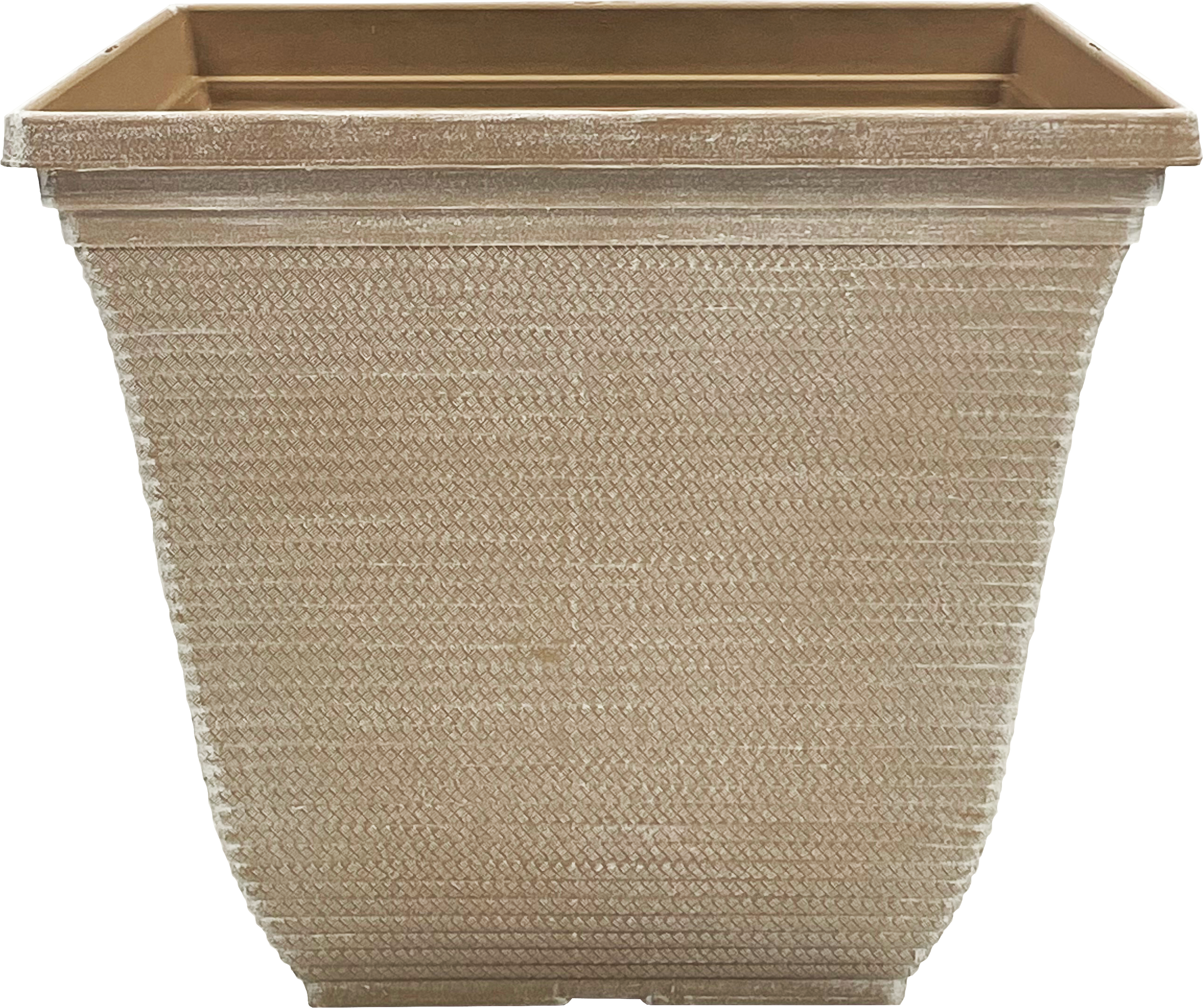 14 Inch Oasis Square Planter Powdered Ginger - 26 per case - Decorative Planters